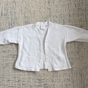 Zara Ivory Button-Up Cardigan